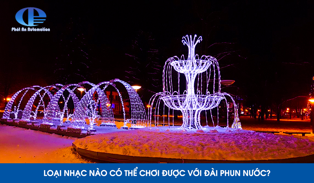 nhạc chơi với đài phun nước