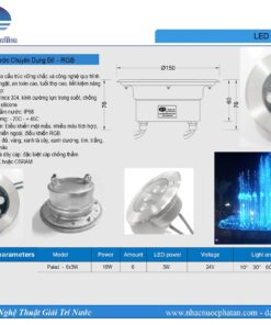 Đèn âm nước Đế 18W- RGB